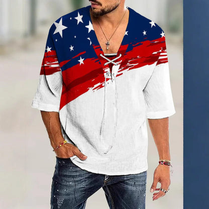 Herren Shirt mit modernem Schnürdesign Graffiti Style