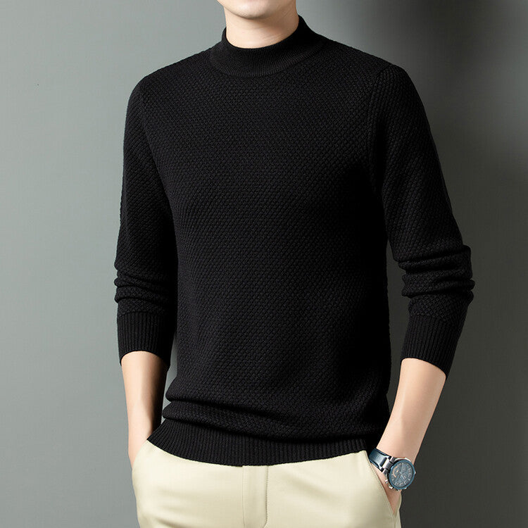 Herren Rollkragenpullover Hochwertig Baumwolle Berlin Stil