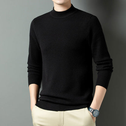 Herren Rollkragenpullover Hochwertig Baumwolle Berlin Stil