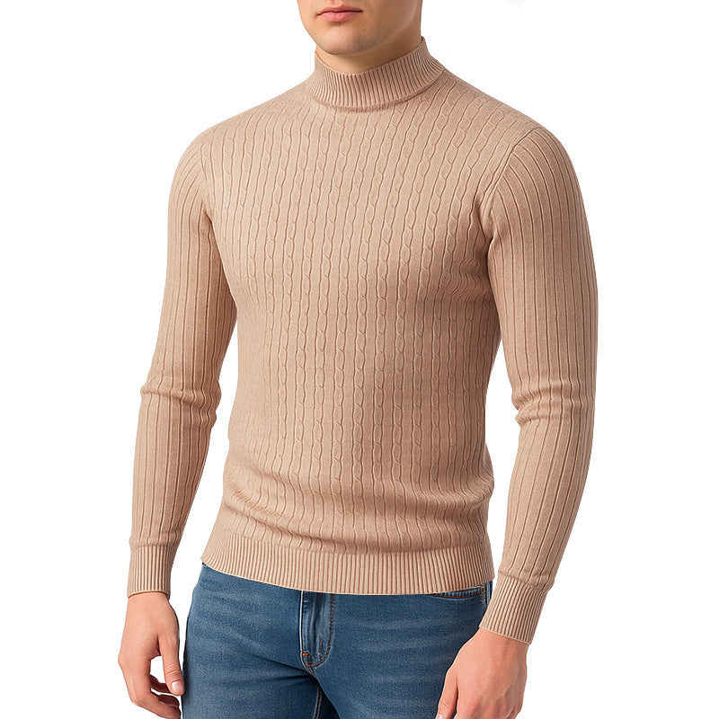 Herren Rollkragenpullover Modern Strukturiert Elegante Oberfläche