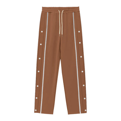 Damen Sportliche Freizeithose Elastisch Bequem Mit Druckknöpfen
