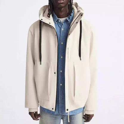 Herren Regenjacke Wasserdicht mit Kapuze und Taschen Modern - BerlinGlamour