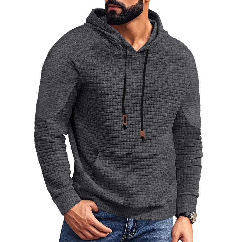 Herren Kapuzenpulli Strukturiert mit Taschen Modern