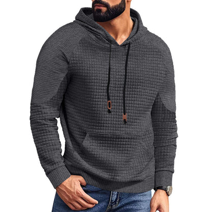 Herren Kapuzenpulli Strukturiert mit Taschen Modern