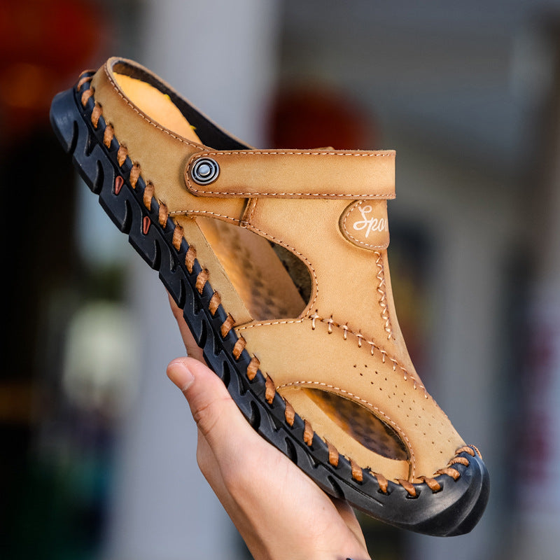 Herren Sandalen atmungsaktiv mit Luftlöchern und verstellbarem Riemen - BerlinGlamour