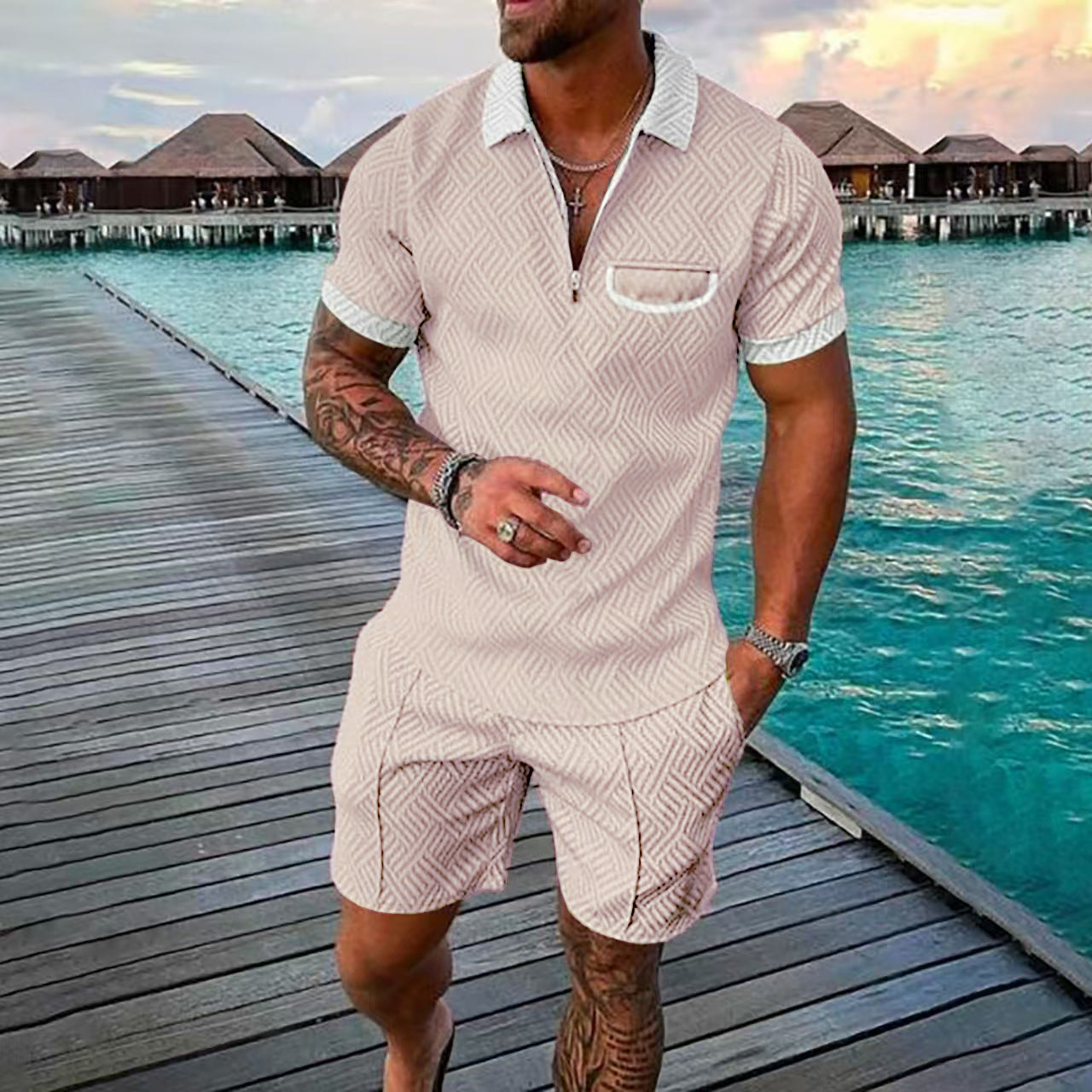 Herren Poloshirt und Shorts Set Sommer Casual - BerlinGlamour