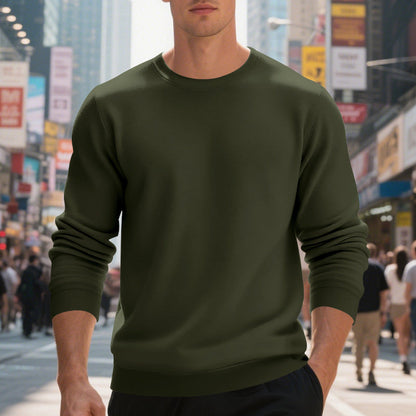 Herren Pullover Weich Baumwolle Klassisch Rundhals
