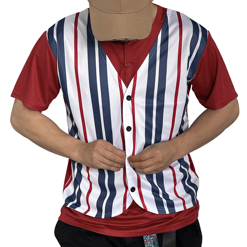 Herren Sportshirt Gestreift Überwurf Modern Sportlich