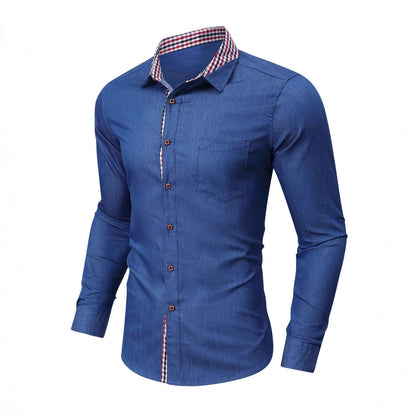 Herren Hemd Denim Kariert Modern Berlin Style