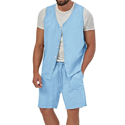 Herren Leinenanzug Lässig Elegant Sommer
