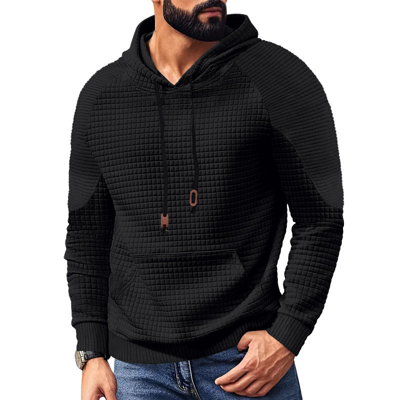 Herren Kapuzenpullover Strukturiert Modern mit Kängurutasche