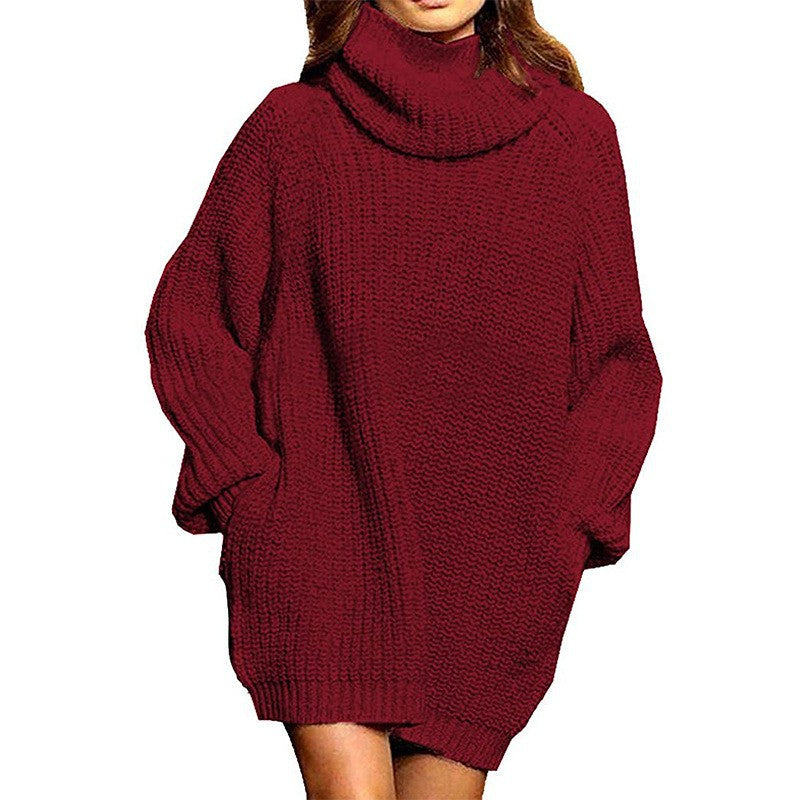 Damen Strickpullover Oversized Großkragen Modern