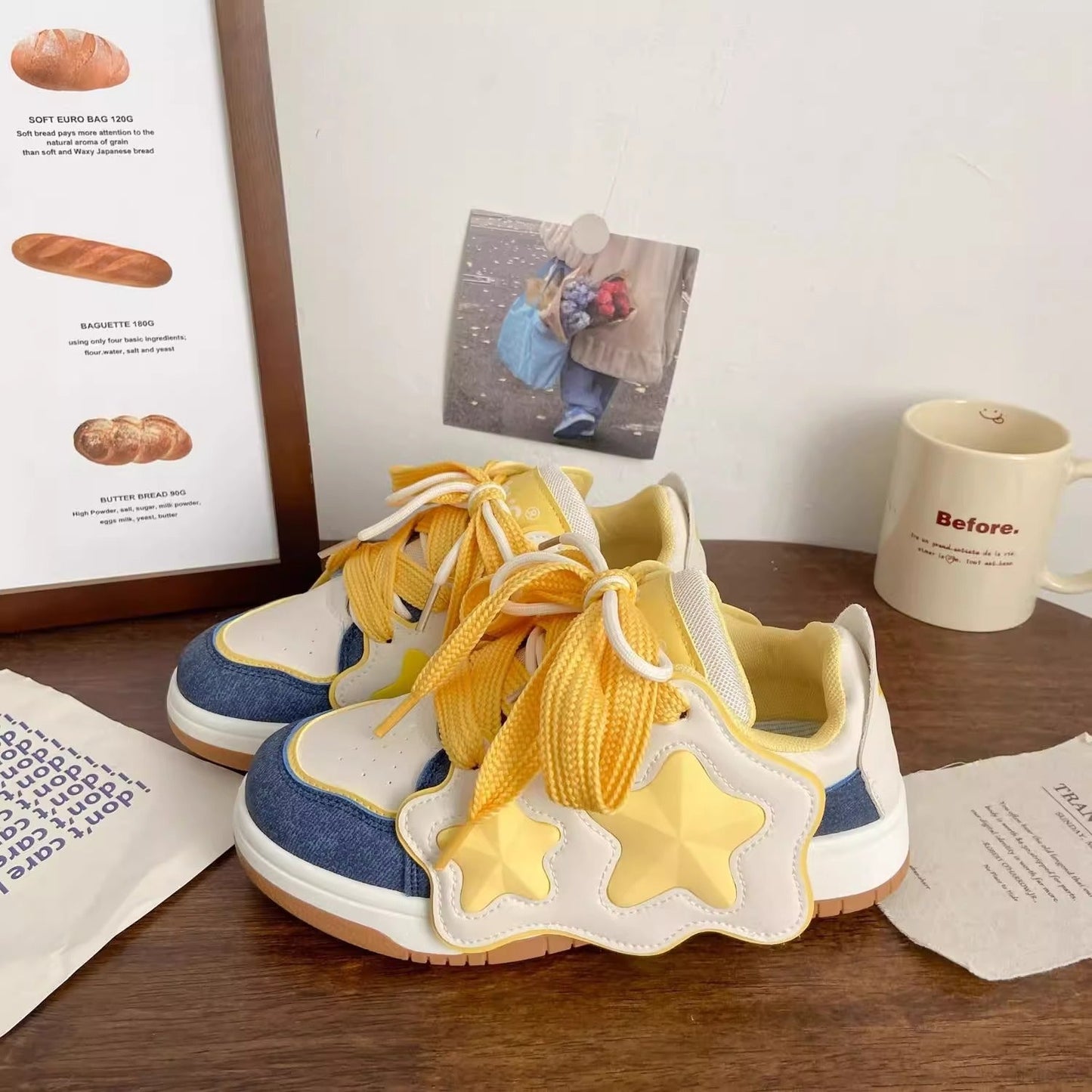 Damen Sneaker Sternen-Design Bequem Polsterung