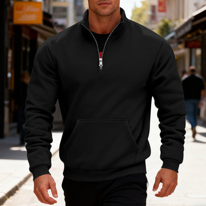 Herren Fleecejacke Halbzipp Reißverschluss Warm