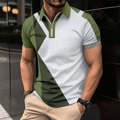 Herren Polohemd Modern Geometrisches Design Slim Fit
