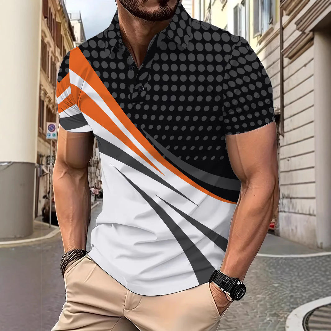 Herren Poloshirt Sportlich Grafikdesign Modern
