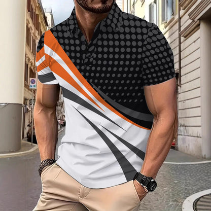 Herren Poloshirt Sportlich Grafikdesign Modern