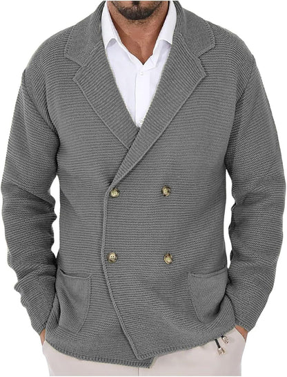 Herren Strickjacke Mit Schalkragen Modern Knöpfe