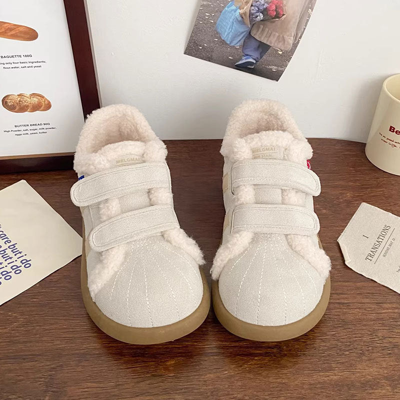 Damen Sneaker Flauschig Weich mit Klettverschluss