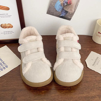 Damen Sneaker Flauschig Weich mit Klettverschluss