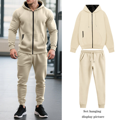 Herren Sportanzug Kapuzenjacke Elastisch Mit Taschen