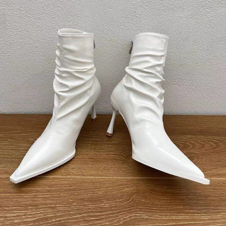 Damen Stiefeletten Elegante Spitze Lässig Schlüpfer