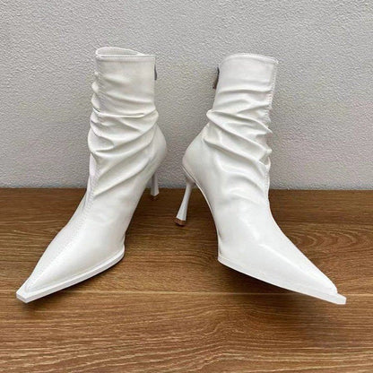 Damen Stiefeletten Elegante Spitze Lässig Schlüpfer