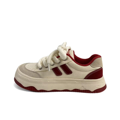Damen Sneaker Chunky Weite Passform Schnürsenkel Modisch