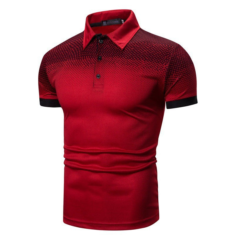 Herren Poloshirt Farbverlauf Modern Kontrastdetails