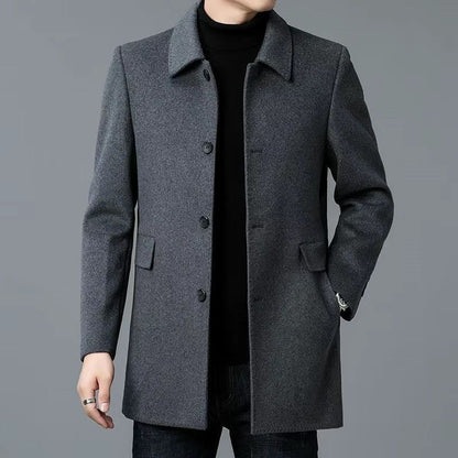 Herren Wollmantel Klassisch Eleganter Schnitt