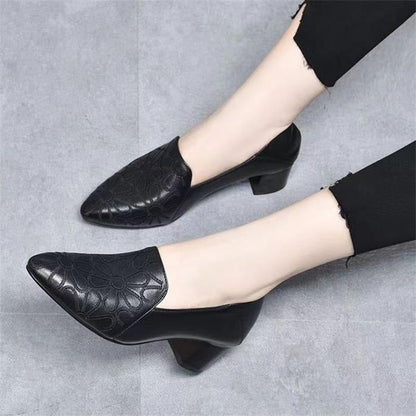 Damen Slingback Pumps Blumendesign Blockabsatz Elegант