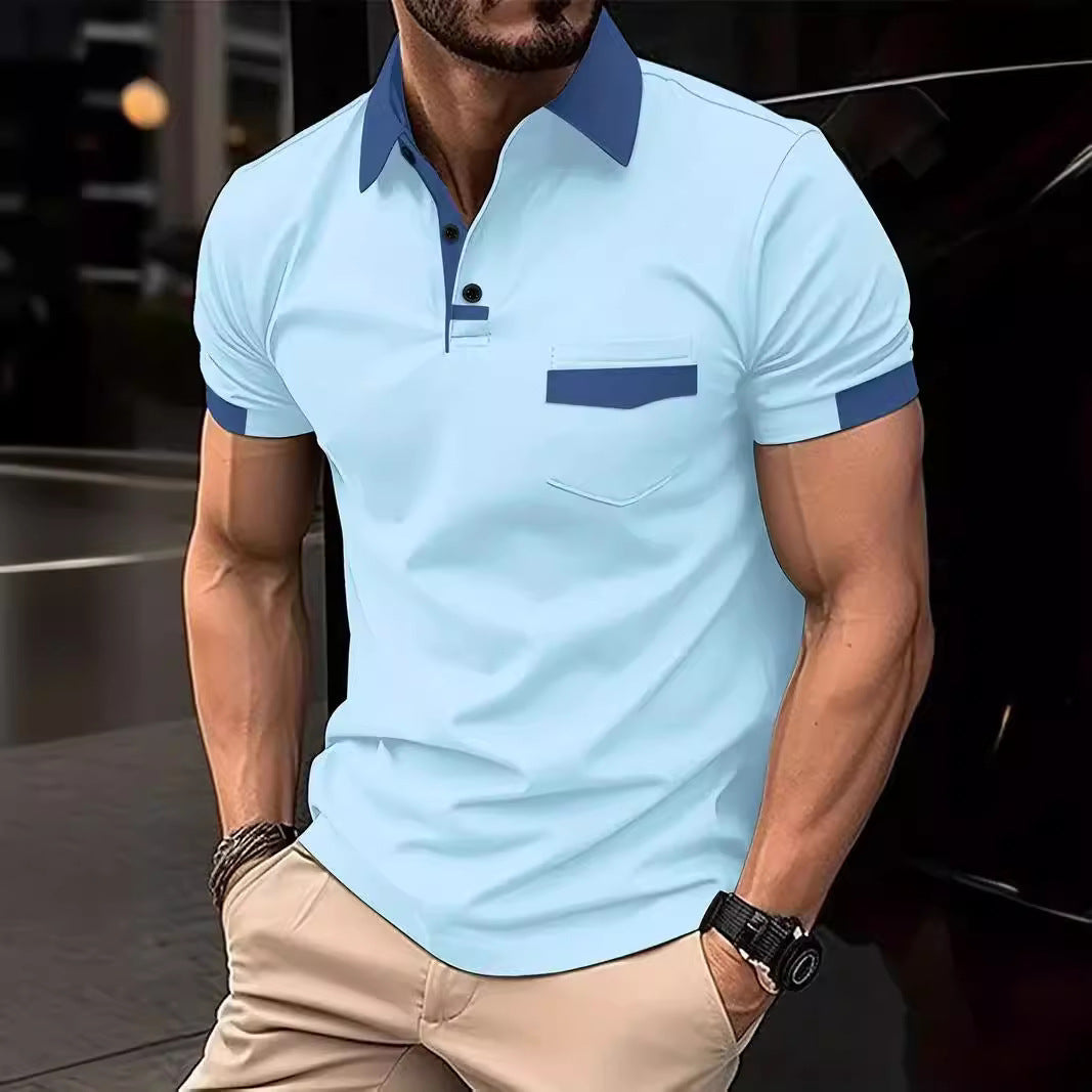 Herren Poloshirt Modern mit Kontraststreifen Eleganz