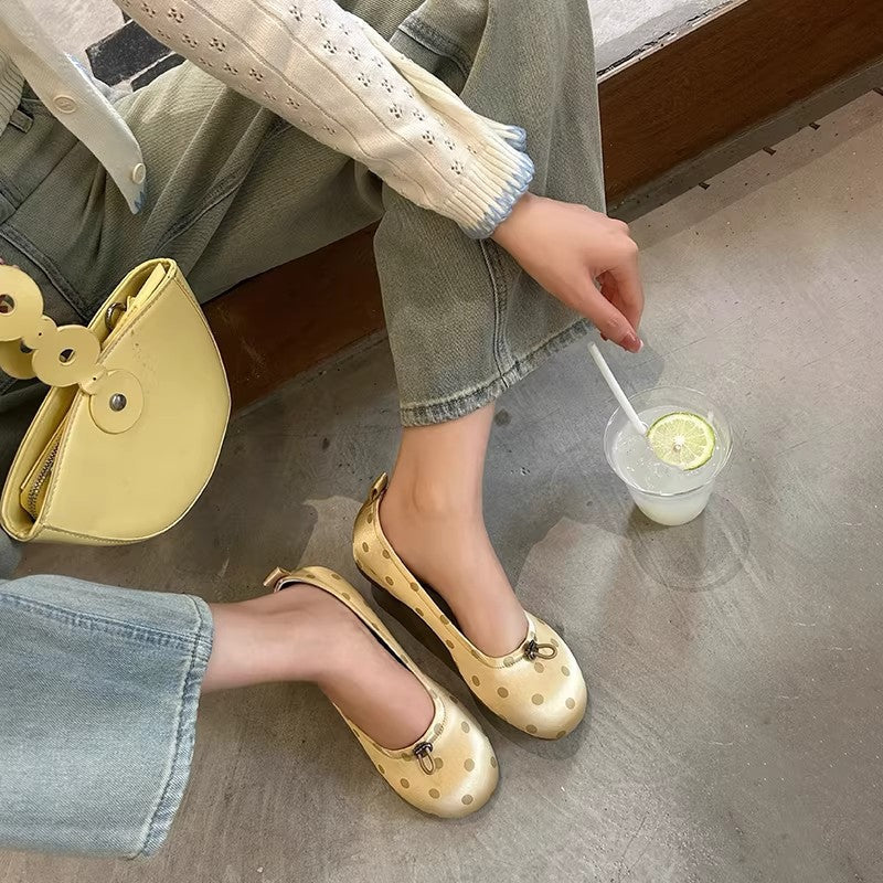 Damen Ballerinas Elegante Punkte Design Komfortabel