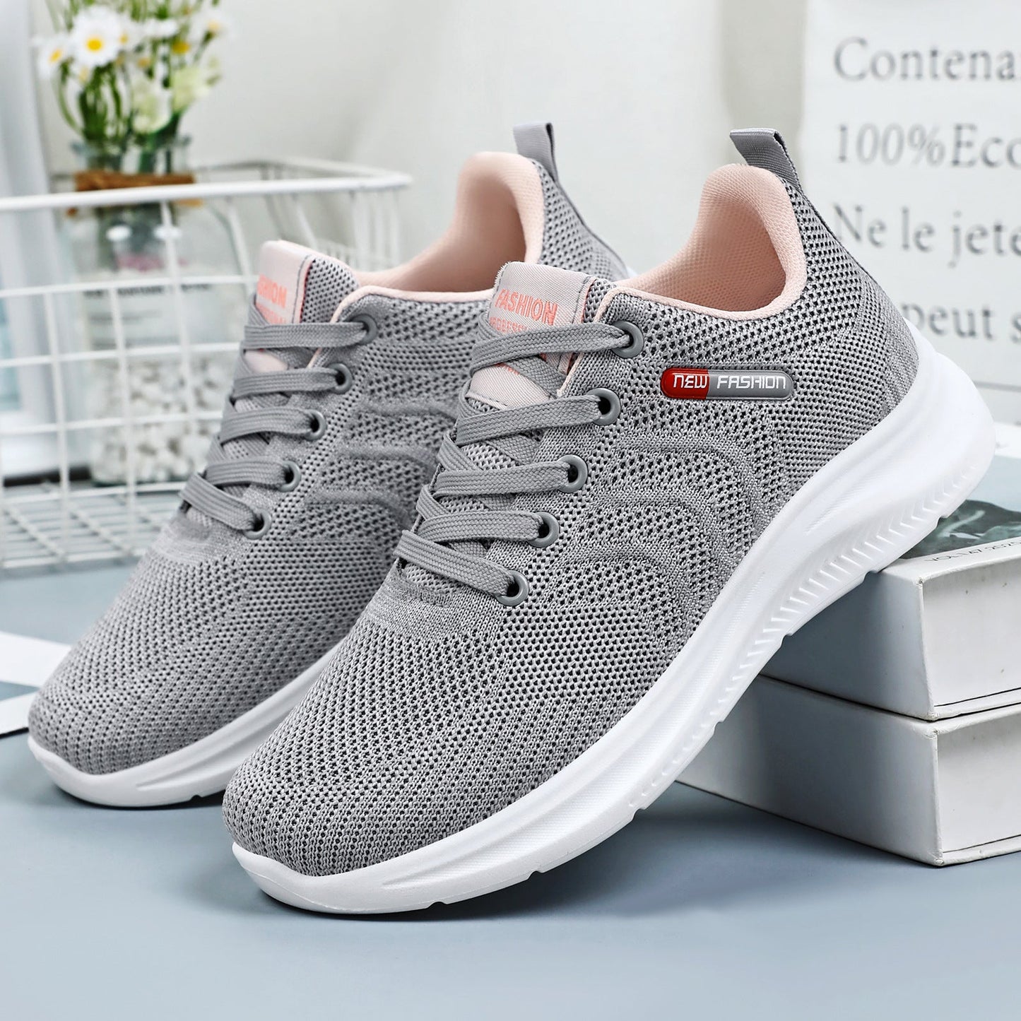 Damen Sneaker Laufschuhe Sport Atmungsaktiv