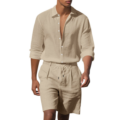 Herren Kurzarmhemd Elegant mit Aufschlagkragen und Bermuda Shorts Modern - BerlinGlamour