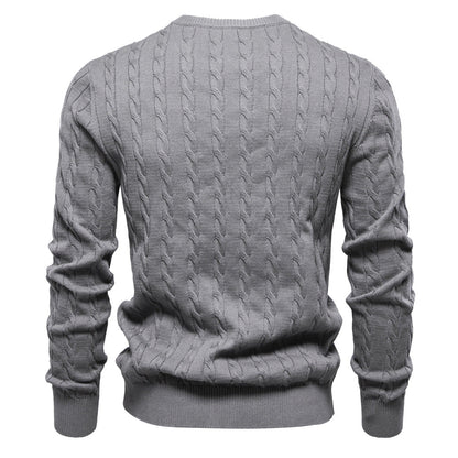Herren Strickpullover Zopfmuster Rundhals Modern