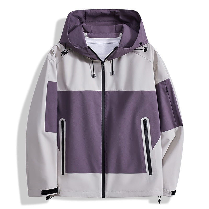 Herren Funktionsjacke atmungsaktiv verstellbare Kapuze Waterproof