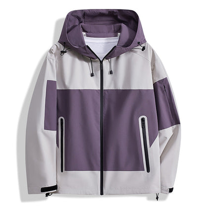 Herren Funktionsjacke atmungsaktiv verstellbare Kapuze Waterproof