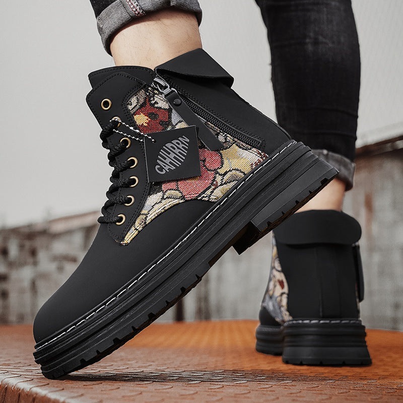 Damen Schnürboots mit Reißverschluss Farbenfroh Modisch