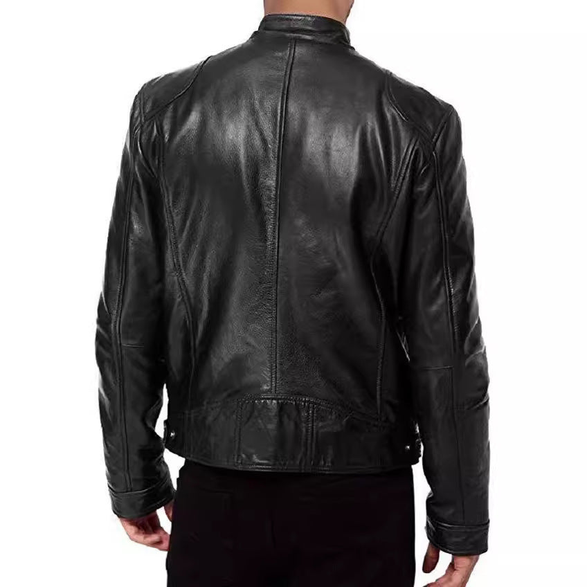 Lederjacke Herren Modern Schnitt Weiches Leder