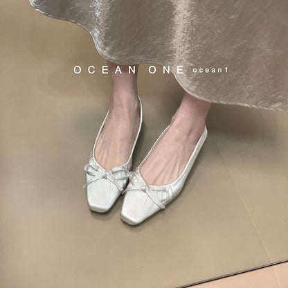 Elegante Damen Ballerinas mit Schleifendetail Schwarz