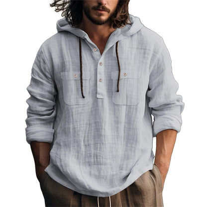 Herren Kapuzenpullover Lässig Mit Taschen Grau
