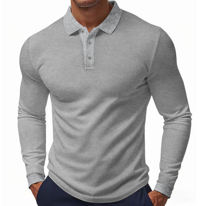 Herren Polohemd Langarm Slim Fit Modern
