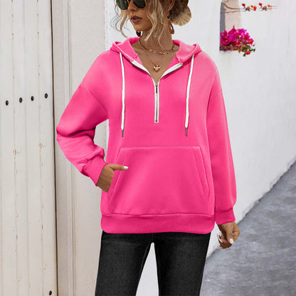 Damen Kapuzenpullover Sportlich Mit Kängurutasche