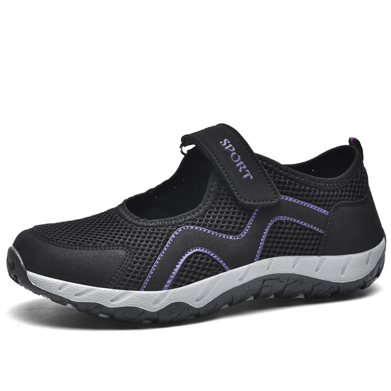 Damen Sneaker Sportschuhe mit Klettverschluss Bequem