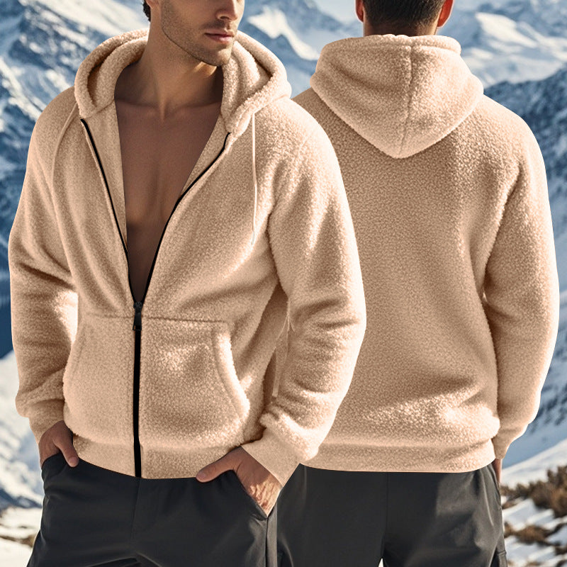 Herren Outdoorjacke Fleece Warm mit Reißverschluss - BerlinGlamour