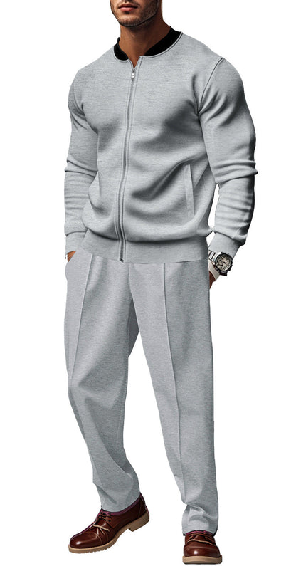 Herren Jogginganzug Lässig Bomberjacke Hose Set Sportlich
