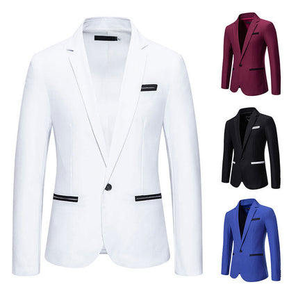 Herren Blazer Elegant Modern Slim Fit Schwarzer Anzug