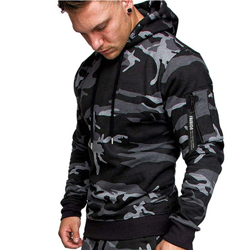 Herren Hoodie Sportlich Reißverschluss Kapuze