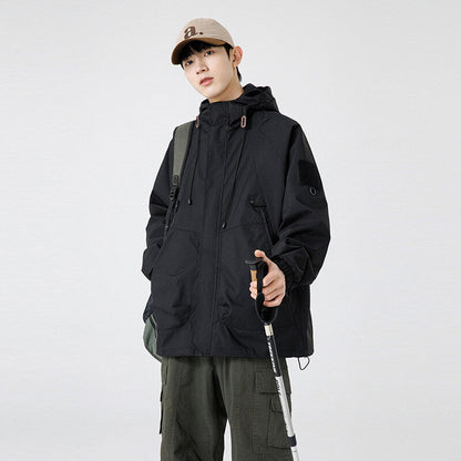 Herren Windbreaker Jacke Kapuzenjacke Wasserabweisend Funktionell